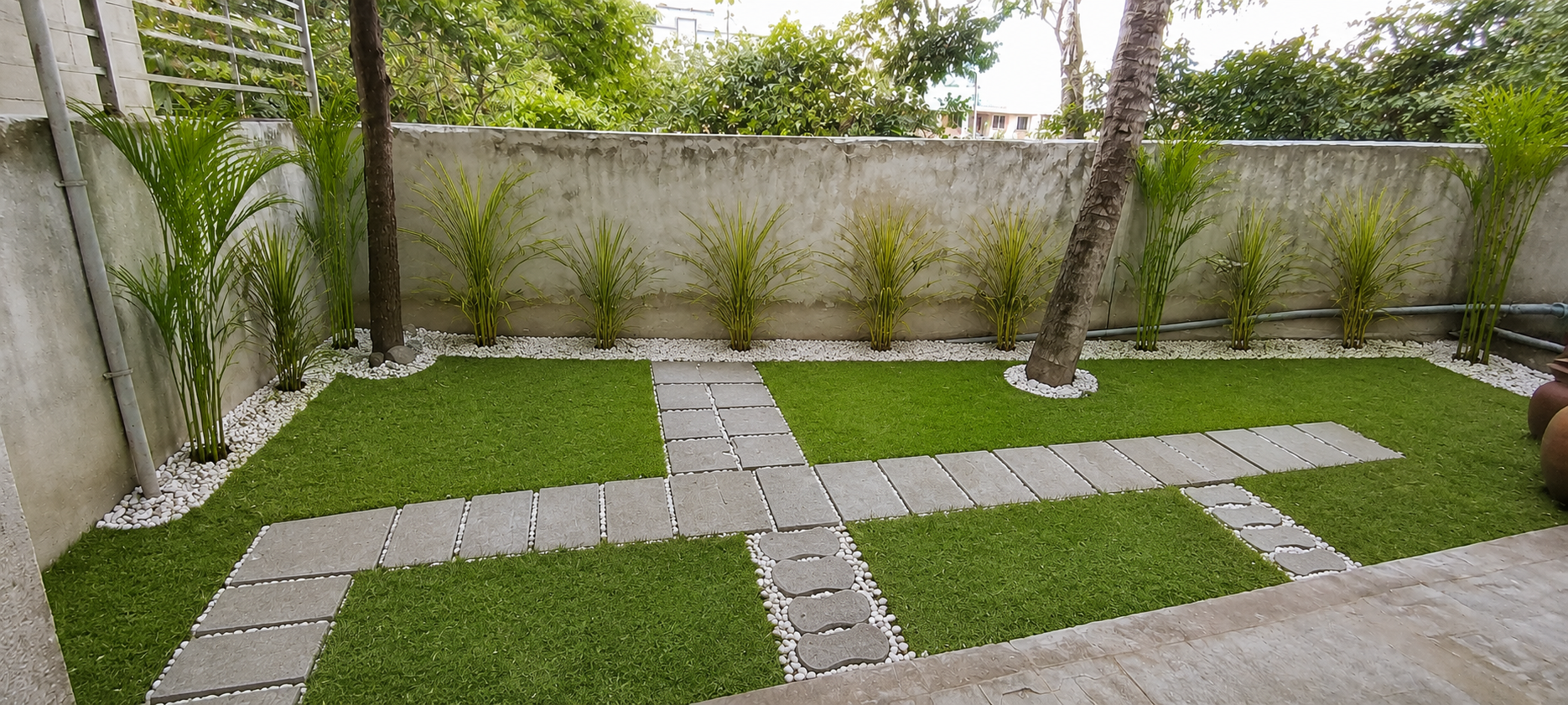 Geometric Garden with Pebble Paths