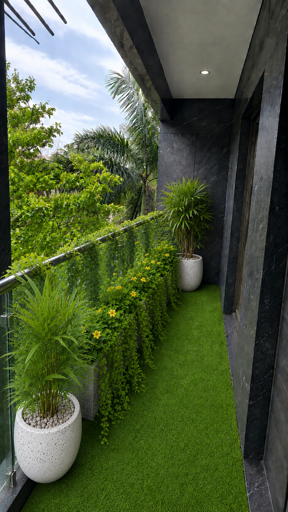 Lush Modern Balcony Garden