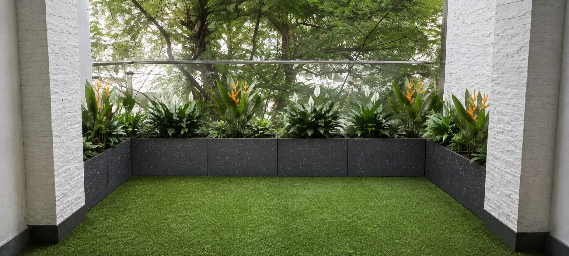 Modern Tropical Balcony Garden
